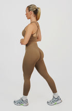 Form Seamless Scrunch Leggings & Sports Bra Set - Cocoa Beige